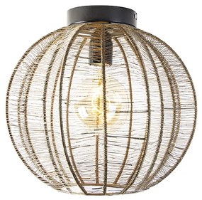 Priemyselné stropné svietidlo bronzové s čiernou - Dong