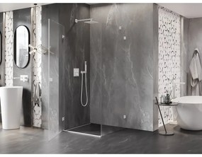 Mexen Lunar-B L, 1-krídlový sprchový kút, ľavý, 80 x 80 cm, 8mm číre sklo, biely profil, 832L-080-080-20-00-L