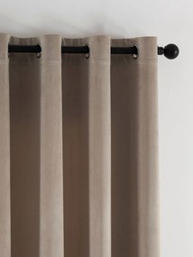 Zamatové zatemňovacie závesy Cesar cappuccino - 140 x 180 cm (2ks) - krúžky