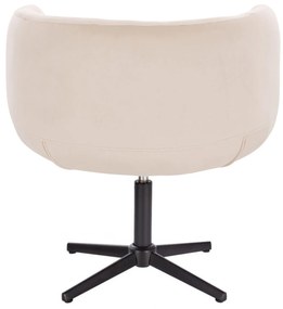 LuxuryForm DESIGN Kreslo MONTANA VELUR na čiernom kríži - krémové