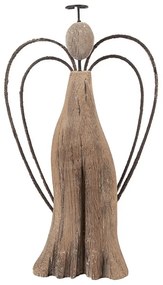 Dekorácia drevená figúrka anjel Angel Rustic L - 14*4*26 cm