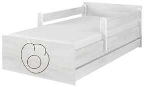 Raj posteli Detská posteľ " gravírovaná labka mačičky " MAX  XL biela
