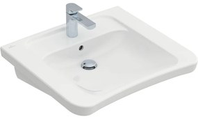 VILLEROY &amp; BOCH ViCare závesné umývadlo s otvorom, s prepadom, 650 x 550 mm, biela alpská, s povrchom AntiBac a CeramicPlus, 517867T2