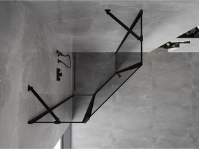 Mexen Mist, päťuholníkový sprchový kút, ľavý 80 x 80 cm, číre sklo-čierny rám, 8A8-080-080-70-70-L