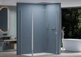 Cerano Santini, sprchovací kút s krídlovými dverami 110(dvere) x 90(stena) x 195 cm, 6mm číre sklo, chrómový profil, CER-CER-426229