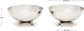 Servírovacie misky v súprave 2 ks z nehrdzavejúcej ocele v striebornej farbe Nirela – Kave Home