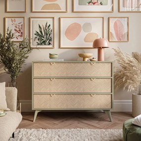 KOMODA FONDY JEDLIČKA SCANDI + EUKALYPTUS ŠUPLÍKY 106 cm