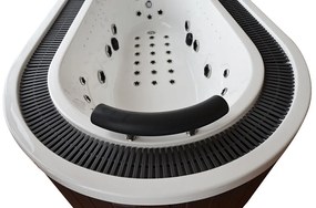M-SPA - Kúpeľňová vaňa s hydromasážou čierna s krytom 208 x 135 x 67 cm
