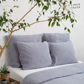 Svetlosivé obliečky na dvojlôžko z konopného vlákna 200x200 cm - Linen Tales