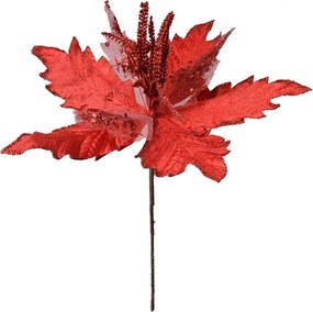 Dekorácia zápich červená kvetina vianočná hviezda Poinsettia - Ø 34*42 cm