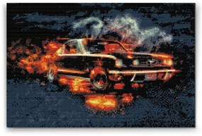 Gario Diamantové maľovanie Mustang Rozmery: 80 x 60 cm, Rámovanie: S vnútorným rámom, Diamanty: Štvorcové
