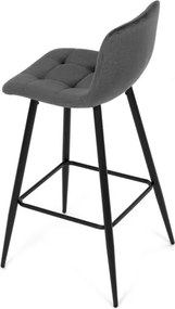 Barová stolička zamatová, sivá AUB-X7015 GREY2