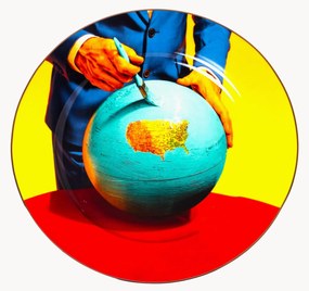 Porcelánový plytký tanier Globe