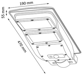 LED Solárna pouličná lampa so senzorom STREET 2xLED/6W/3,2V IP65 + DO
