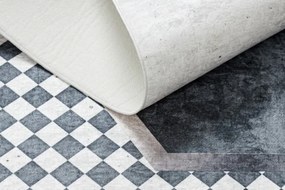 Koberec protišmykový ANDRE 1863 Romby, geometrický - biely / čierny