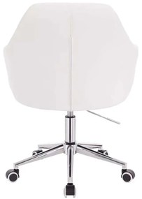 LuxuryForm DESIGN Kreslo ANDORA na striebornej podstave s kolieskami - biele