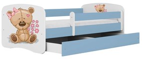 Detská posteľ Babydreams medvedík s kvietkami modrá