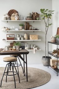 IB Laursen Drevená okrúhla doska s drážkami OILED ACACIA WOOD