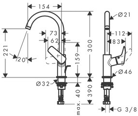 Hansgrohe Logis, umývadlová batéria s výpustom, chrómová, HAN-71130000