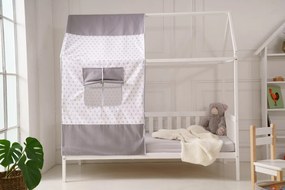 Detská domčeková posteľ biela Barva: postel s šedou střechou