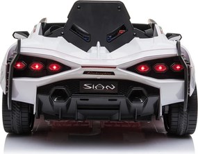 Ramiz Lamborghini SIAN batéria pre deti biela + diaľkové ovládanie + EVA + pomalý štart + zvuková LED dióda