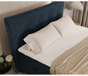 Tmavomodrá boxspring posteľ s úložným priestorom 180x200 cm Sinai – Maison de Rêve