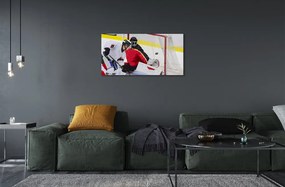 Obraz na skle brána hokej 100x50 cm