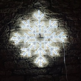 DECOLED LED svetelná snehová vločka X, závesná 3D tlač, priemer 102 cm, ľadovo biela