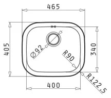 Pyramis 100080101 - Kuchynský drez KIBA SQUARE 46,5x40,5 cm