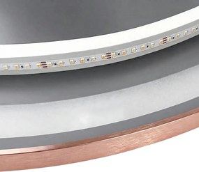 Okrúhle dotykové zrkadlo s LED osvetlením MMJ 80 cm medené