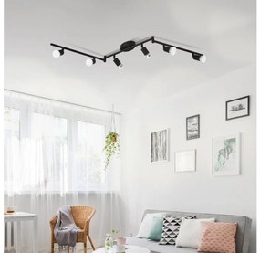 Eglo 32433 - LED Bodové svietidlo BUZZ-LED 6xGU10/2,8W/230V 3000K čierna