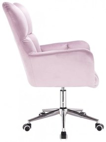 LuxuryForm DESIGN Kreslo AURORA VELUR na striebornej podstave s kolieskami - levanduľa