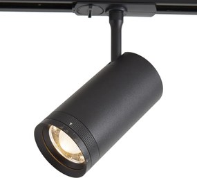 Moderný čierny reflektor pre 1-fázový koľajnicový systém vrátane LED otočného a naklápacieho - Iconic Zoom