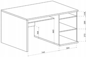 Psací stůl Moderno 120 cm dub artisan