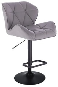 LuxuryForm DESIGN Barová stolička MILANO na čiernom tanieri - šedá