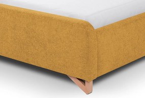 Posteľ Flamingo 180x200 cm, žltá štruktúrovaná tkanina