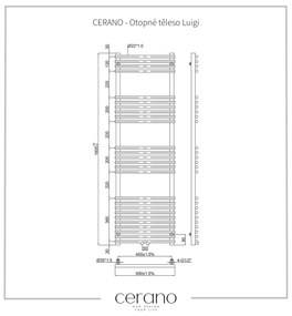 Cerano Mathilda, vykurovacie teleso 1600x500mm, 713W, rozteč pripojenia D5/450 mm, čierna matná, CER-CER-429688