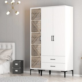 Šatníková skriňa Kiara PT (biela). Akcia -18%. Vlastná spoľahlivá doprava až k Vám domov. 1088436