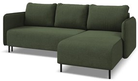 Zelená rozkladacia/s úložným priestorom rohová pohovka (pravý roh) Luana – Makamii