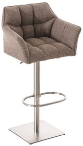 Barová stolička Damas E1 ~ látka, nerezový rám - Sivo-hnedá (Taupe)