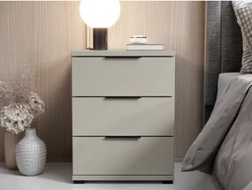 Nočný stolík s 3 zásuvkami Smilla, výška 61 cm, béžový kašmír%