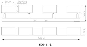 Globo 57911-4S - Bodové svietidlo ROBBY 4xGU10/25W/230V