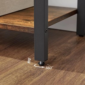 Polica na knihy, regál so 4 poličkami, rustikálna hnedá