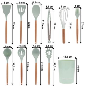 Sada kuchynského náradia (11 ks) Salva - neo mint / prírodná
