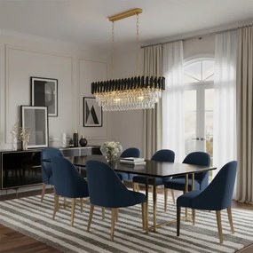 Brilagi - Luster na reťazi ECLIPSE 10xE14/10W/230V 78x28 cm čierna/zlatá