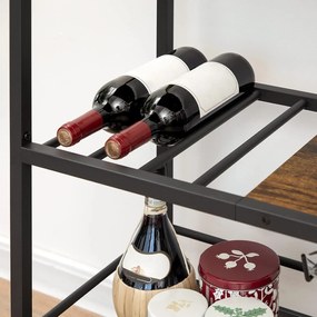 Servírovací vozík Vasagle Brutwood hnědý/černý