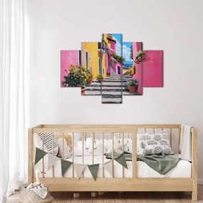 Obraz - Ružová ulička (150x105 cm)