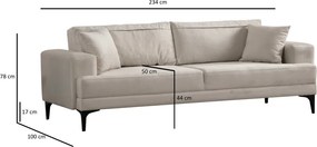 Třímístná rozkládací pohovka Astana 234 cm ecru