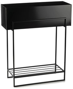 KOVOVÝ KVETINÁČ SO STOJANOM RECT 72X23X60 CM ČIERNA