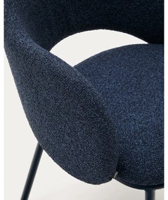 Tmavomodré čalúnené jedálenské kreslo Maina – Kave Home